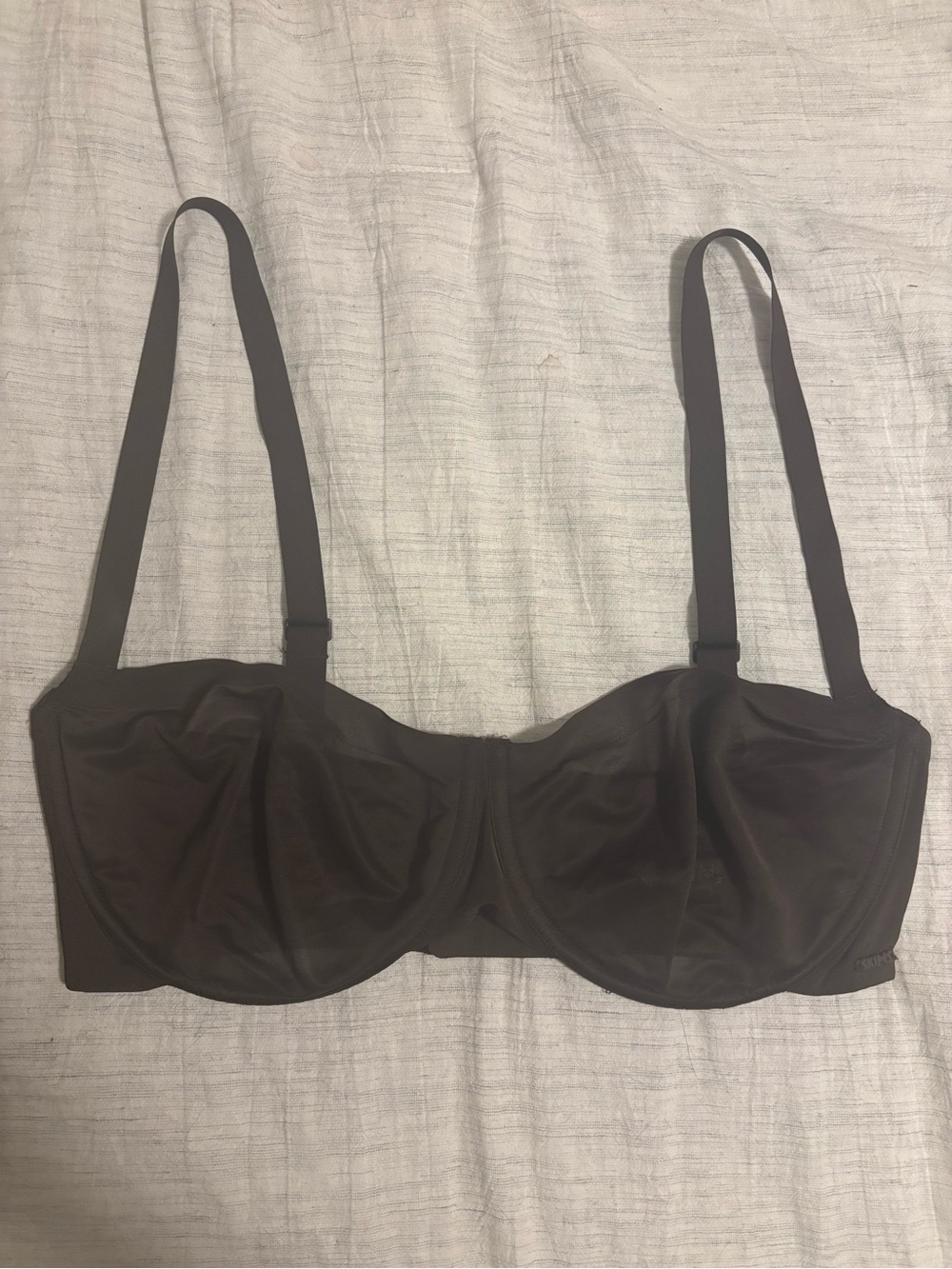 SKIMS Kim K Dark Brown Sheer Underwire Bra 36DD NWOT